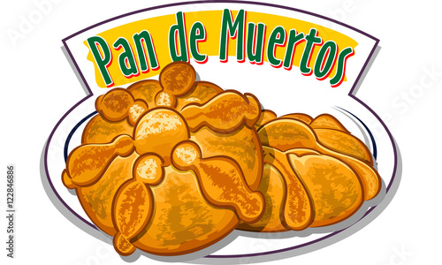 Pan de muerto - Mexican bread of the dead - vector