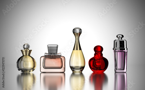Premium deluxe perfume packaging gift set 3d rendering
