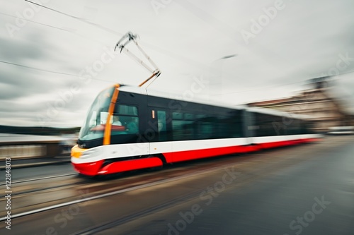 Obraz na plátně Tram of the public transport