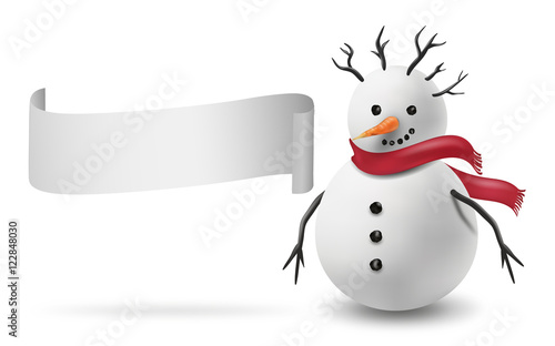 Schneemann mit Banner