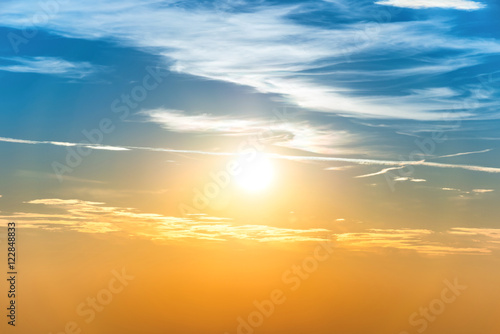 Sunset in the sky with blue orange clouds © Pavlo Vakhrushev