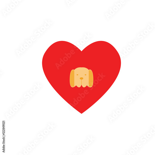 Silhouette dog in the heart Vector