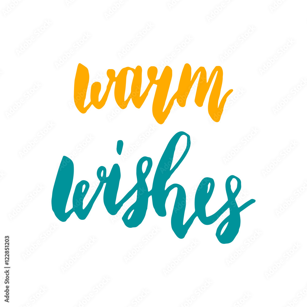 Warm wishes. Seasonal hand drawn lettering