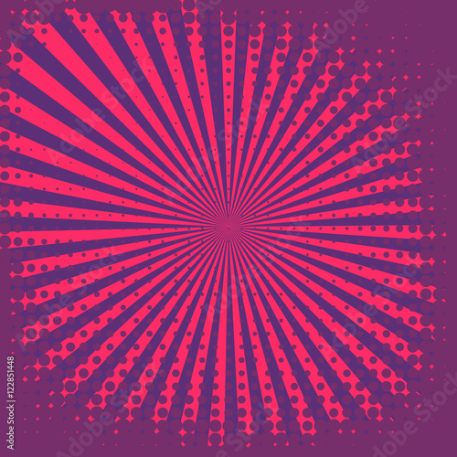 Abstract Creative concept vector comics pop art style blank layout template with clouds beams and isolated dots pattern on background. For Web and Mobile Applications, illustration template design