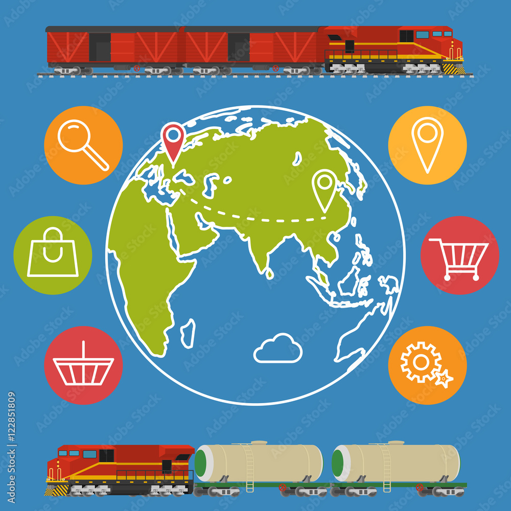 Obraz premium Delivery service concept background. Logistics in business and industry.