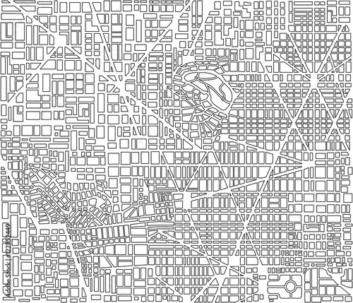 Landscape of the city map top view of a repeating seamless pattern