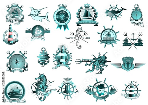 Embleme mit maritimen Motiven