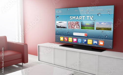 Smart tv on a living room