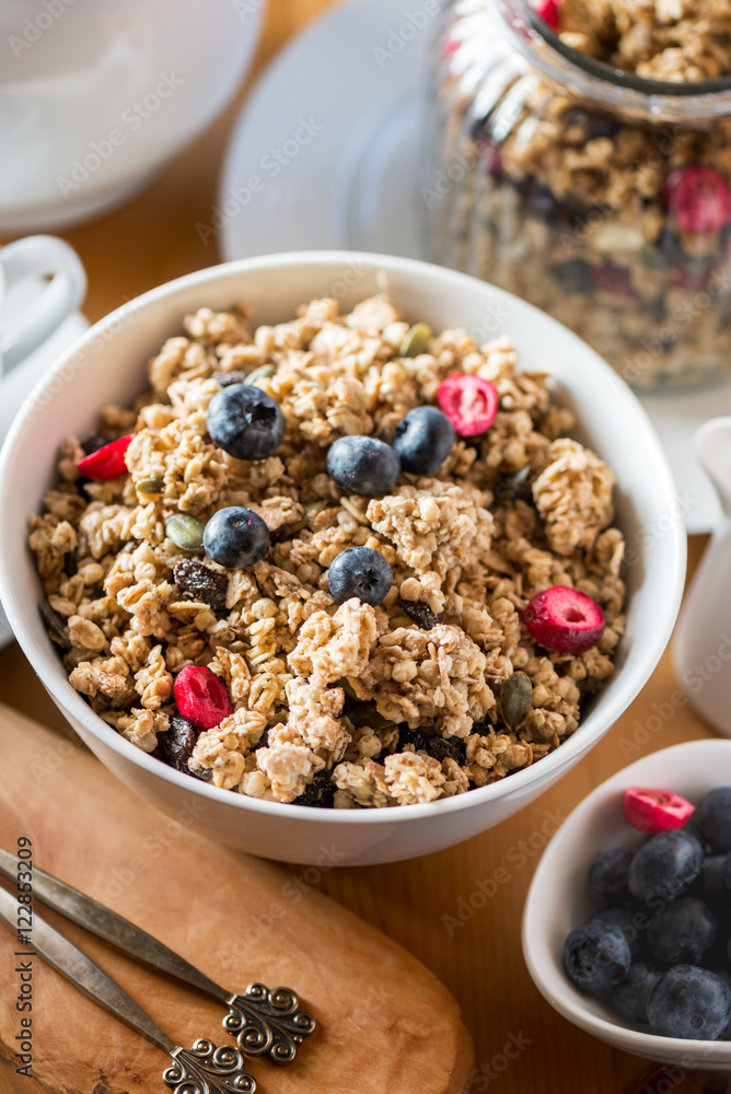 Granola made from Oat Porridge, Nuts, Seeds, Berries Granola made from Oat Porridge, Nuts, Seeds, Berries