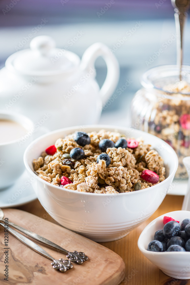 Granola made from Oat Porridge, Nuts, Seeds, Berries Granola made from Oat Porridge, Nuts, Seeds, Berries