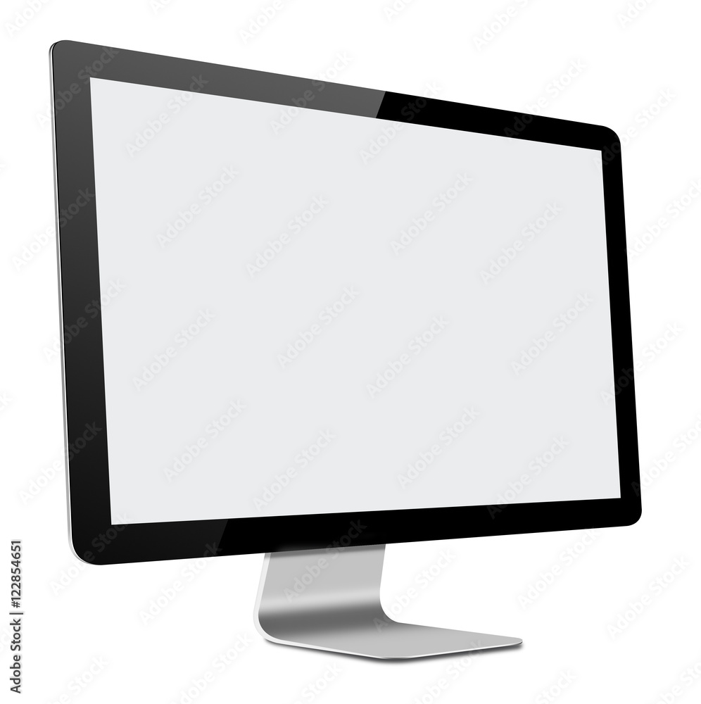 Slim LED Computer Monitor with blank screen on white background Slim LED Computer Monitor with blank screen on white background
