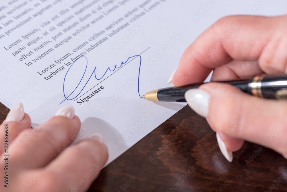 Signing of a contract Signing of a contract
