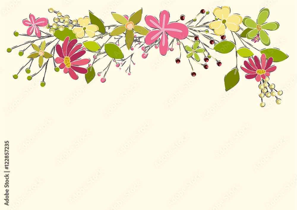 Spring Flowers Vector Background