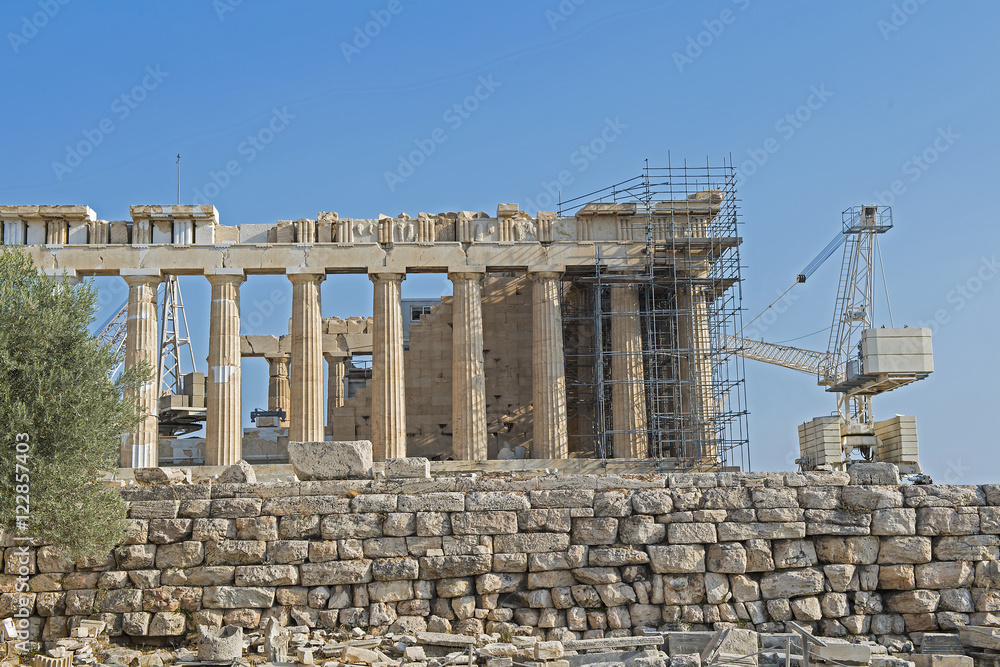Parthenon auf der Akropolis in Athen (Baustelle), Griechenland