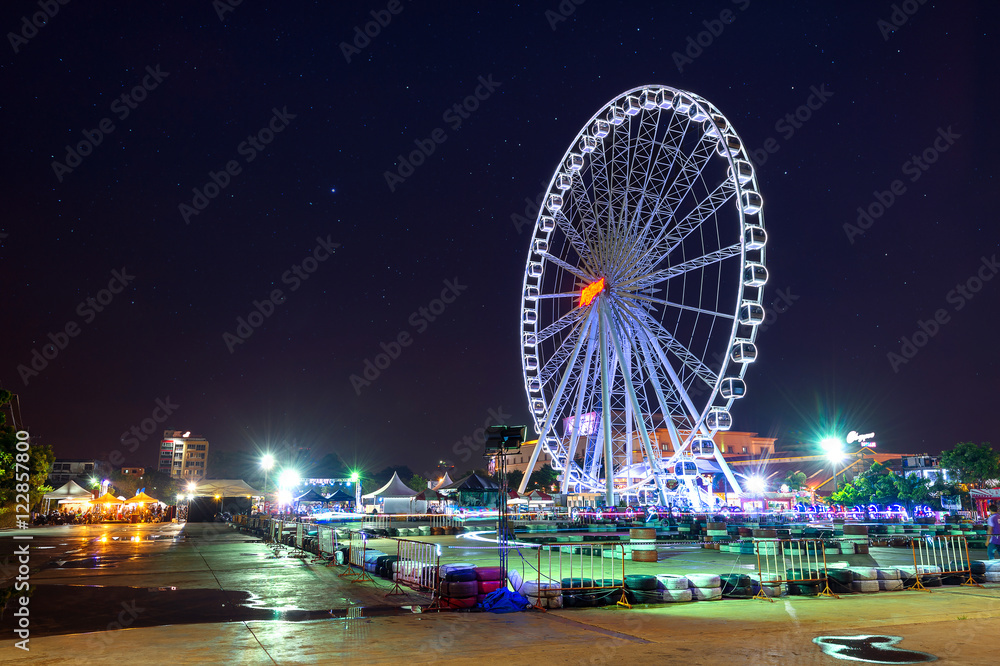 Ferris wheel at night.Asiatique in Bangkok, Thailand.