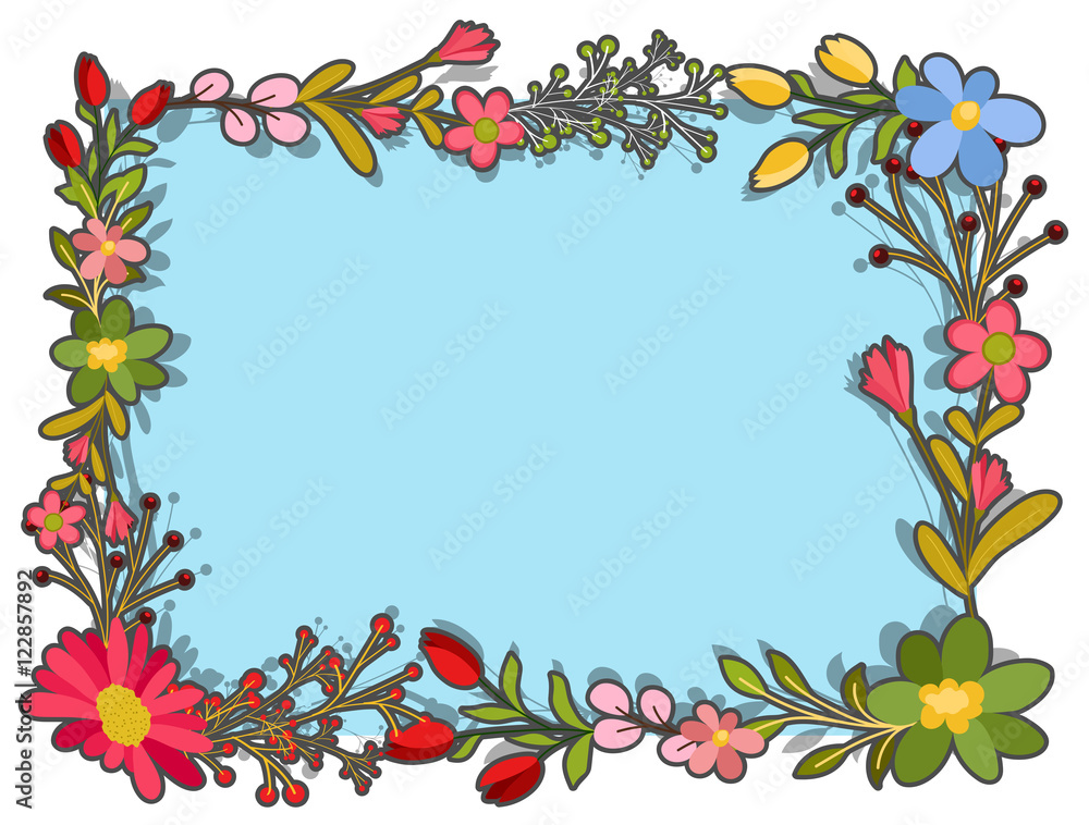 Fototapeta premium Flowers Elements Frame Design