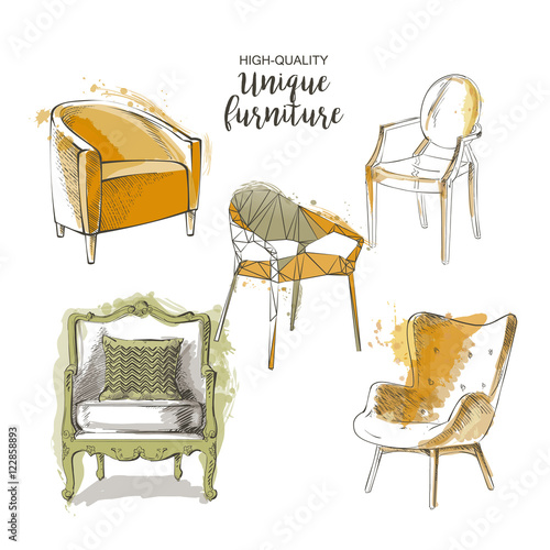 vector sketch chairs