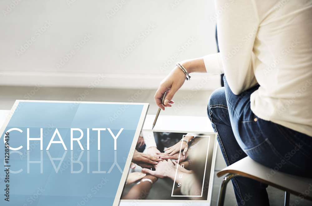 Fototapeta premium Team Teamwork Help Share Contribute Concept