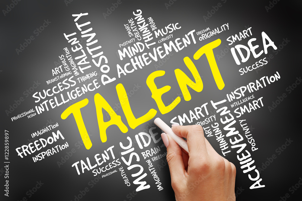 TALENT word cloud, business concept on blackboard TALENT word cloud, business concept on blackboard