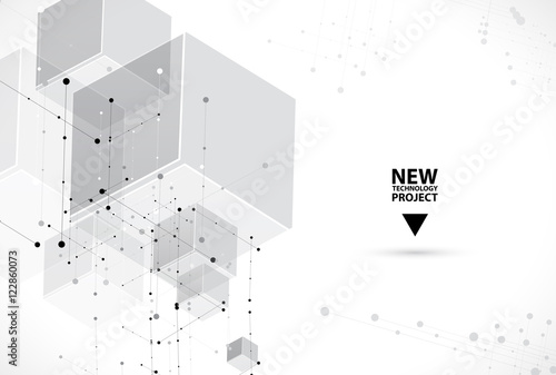 Abstract hexagon background. Technology polygonal design. Digital futuristic minimalism