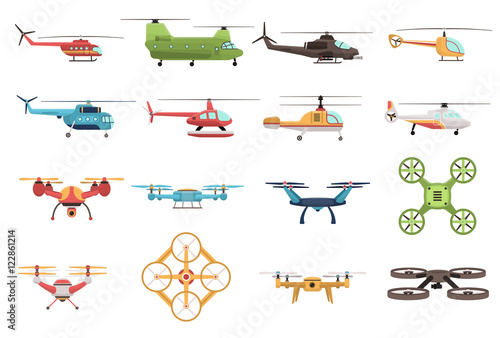Helicopters And Drone Set