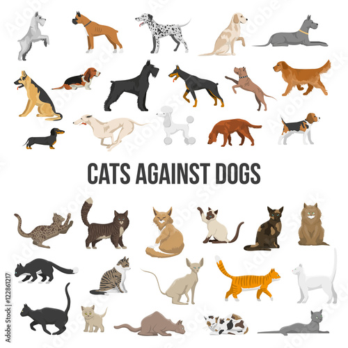 Breed Set Of Dogs And Cats 