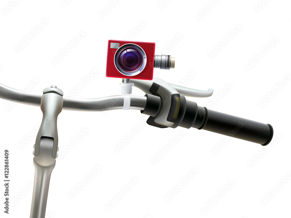 Fototapeta premium Handlebar Camera Realistic Illustration 