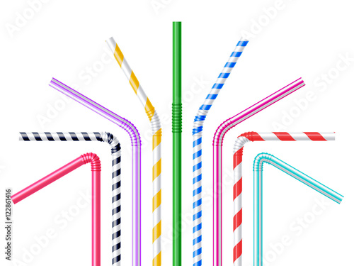 Drinking Straws Realistic Illustration