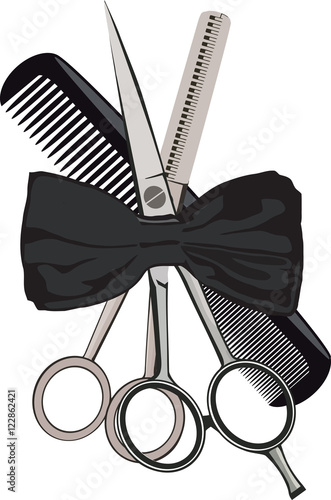 forbici pettine da barbiere logo