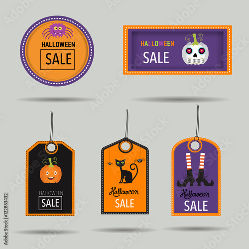 Halloween sale badges vector. illustration EPS10. photo