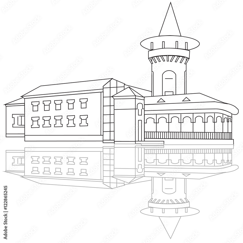 drawing of a building architecture
