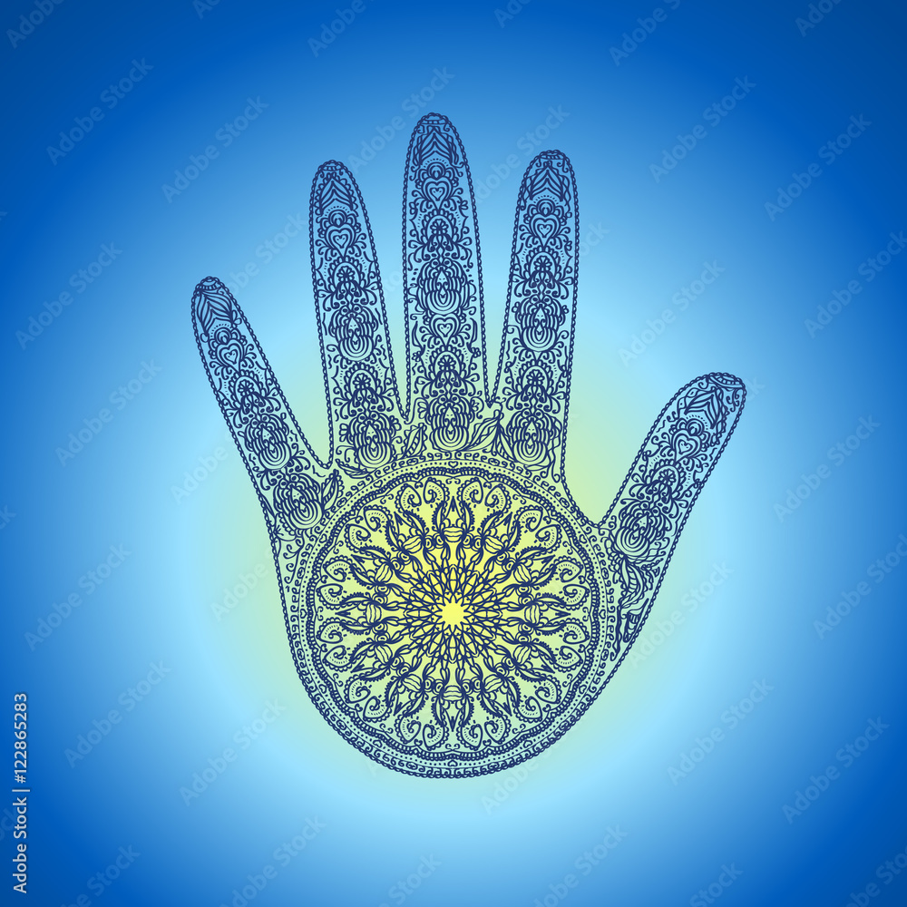 mandala on a palm mandala on a palm