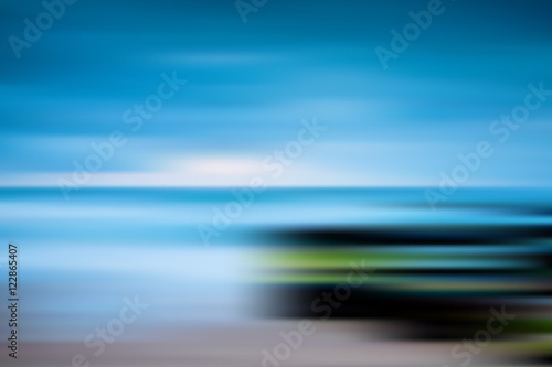 Landscape sky, sea, beach blur