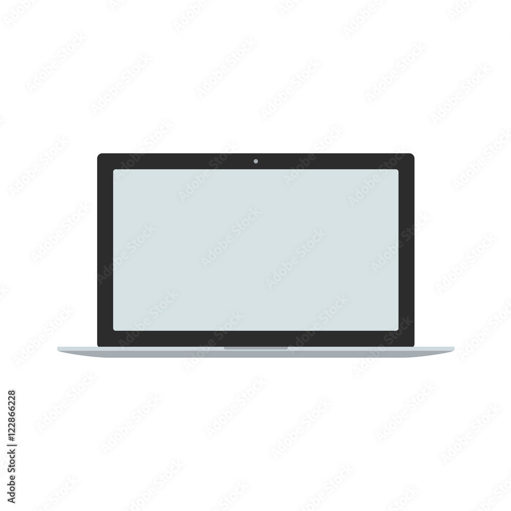 Laptop icon isolated on white background. Laptop closeup Laptop icon isolated on white background. Laptop closeup