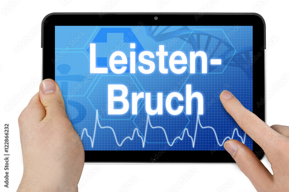 Tablet mit Diagnose Leistenbruch Tablet mit Diagnose Leistenbruch