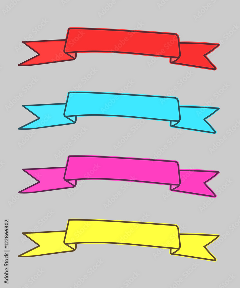 Colorful Festive Ribbon Banners Colorful Festive Ribbon Banners