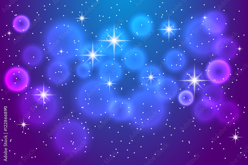 Abstract blue background with shining stars. Stock Vector | Adobe Stock