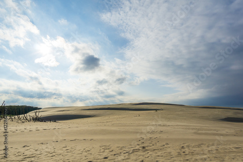 Sand dunes near a sea shore