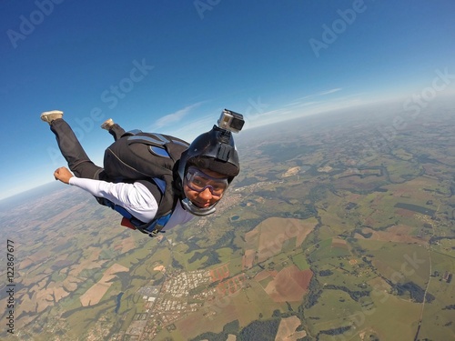 Skydiver confident girl