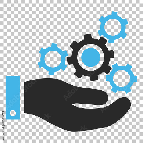 Mechanics Service vector icon. Image style is a flat blue and gray pictogram symbol.