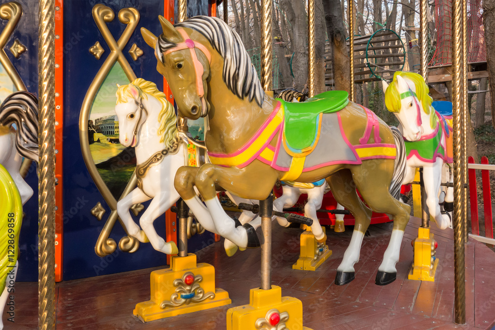 carousel ride with horses