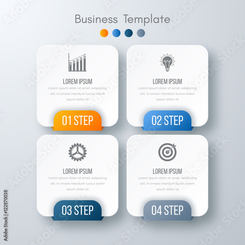 Vector illustration of four square infographics