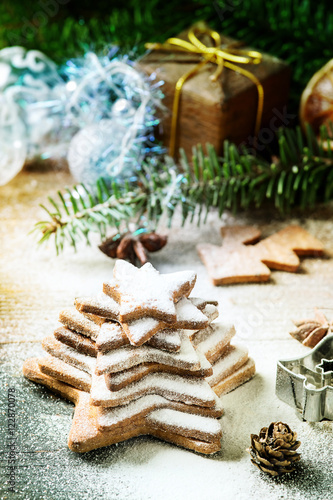 Shortbread star shape sugar cookies