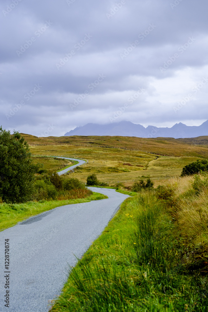 Winding road on Isle of Skye