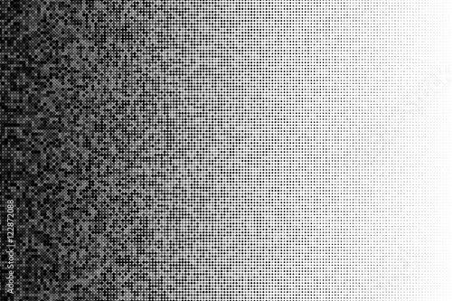 Vector halftone transition pattern made of dots with random transparency.