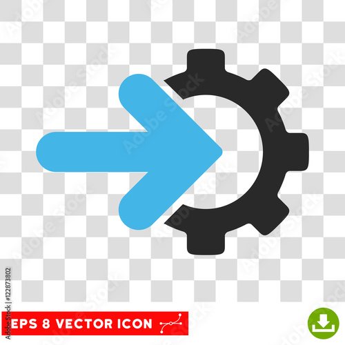 Vector Integration EPS vector pictogram. Illustration style is flat iconic bicolor blue and gray symbol on a transparent background.