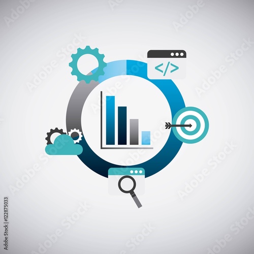 search engine optimization flat icons vector illustration design