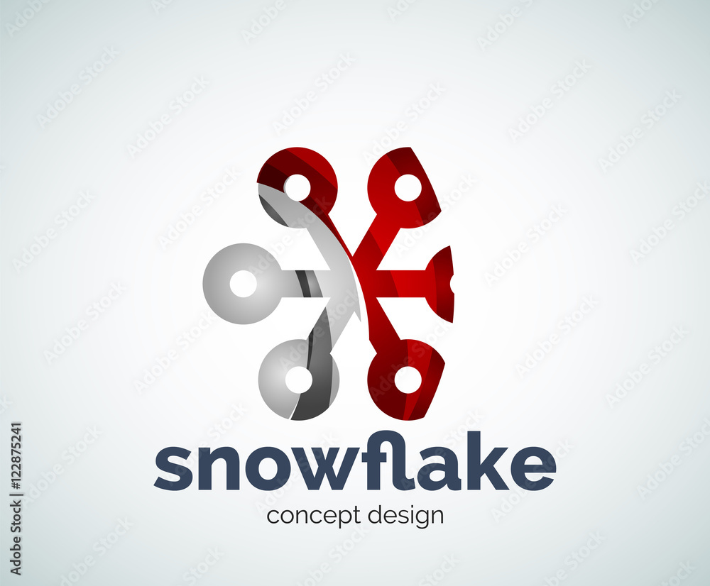 Vector Christmas snowflake logo template Vector Christmas snowflake logo template