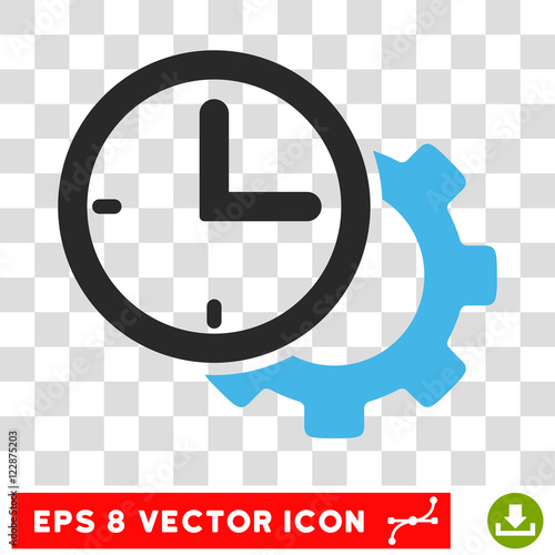 Vector Time Setup EPS vector icon. Illustration style is flat iconic bicolor blue and gray symbol on a transparent background.