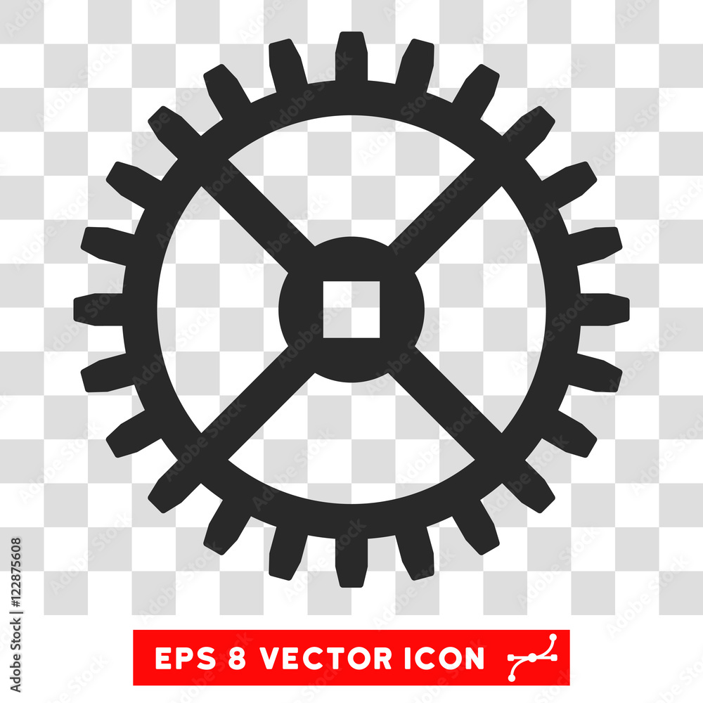 Vector Clock Gear EPS vector pictogram. Illustration style is flat